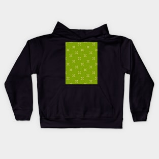 Light Green Plusses on Dark Lime Background - WelshDesignsTP003 Kids Hoodie